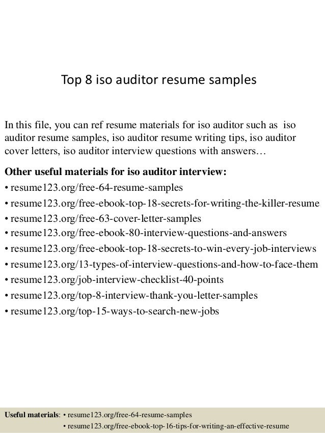 sample audit resumes