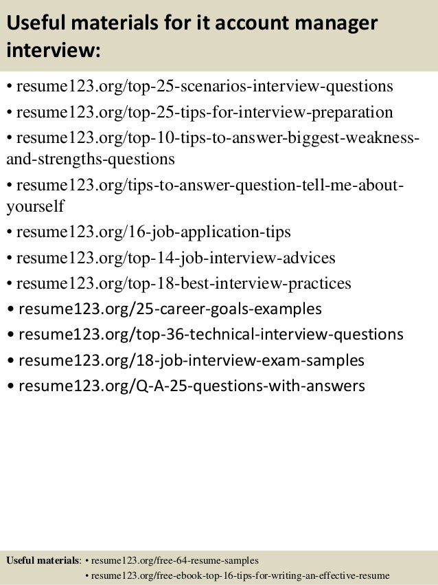 Top 8 it account manager resume samples