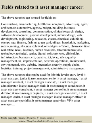Top 8 it asset manager resume samples