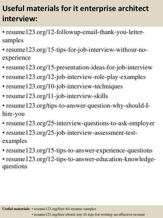 Enterprise architect sample resume