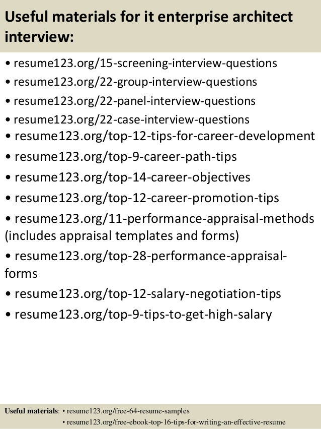 Enterprise architect sample resume