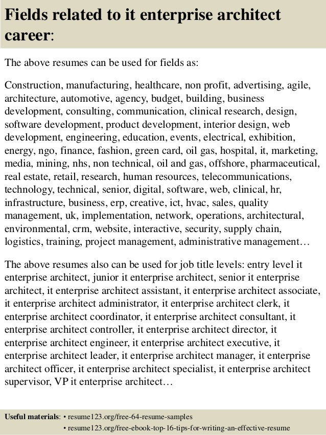 enterprise architect resume samples