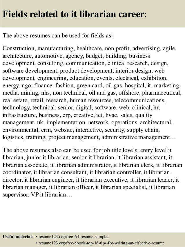 resume for librarian