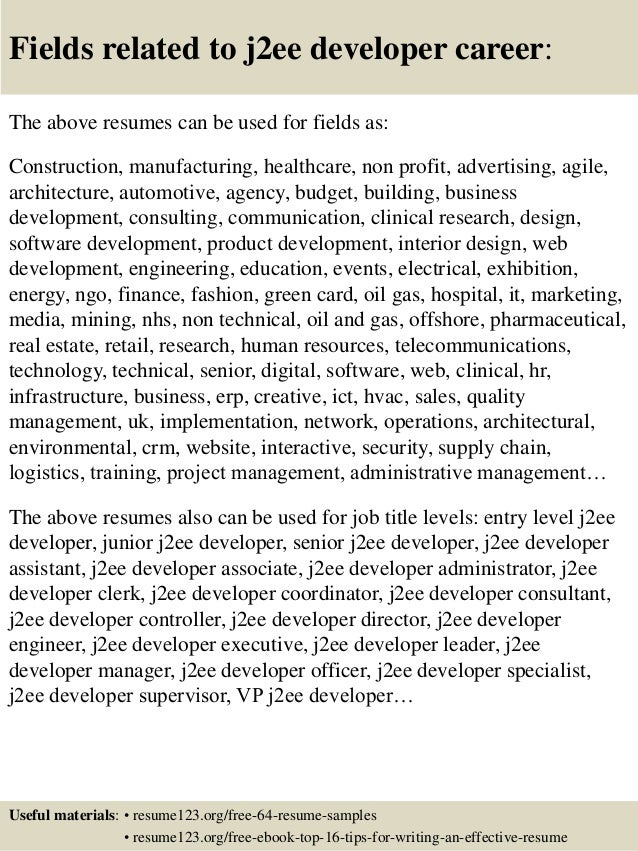 j2ee professional resume