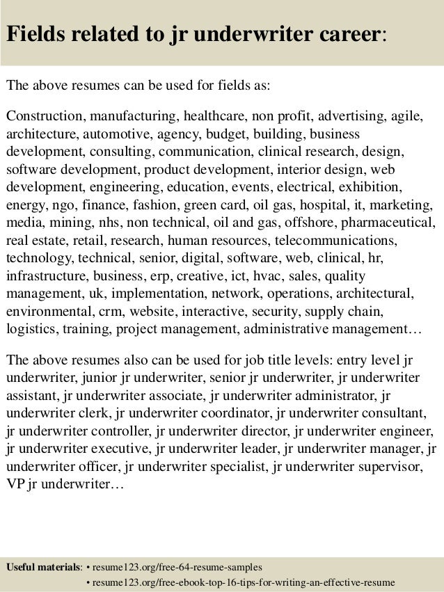 junior underwriter resume tosya magdalene project org underwriter resumes