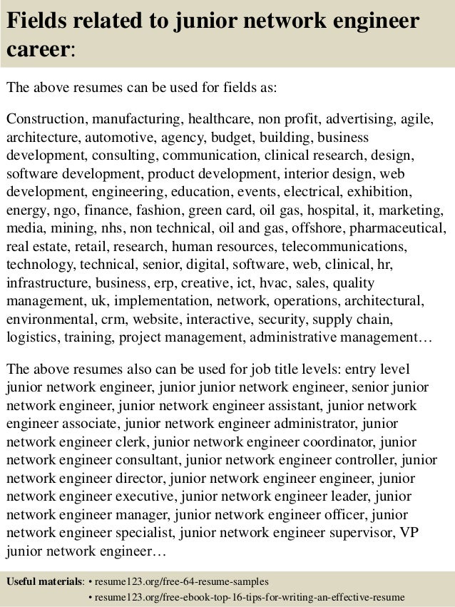 sample resume of network engineer