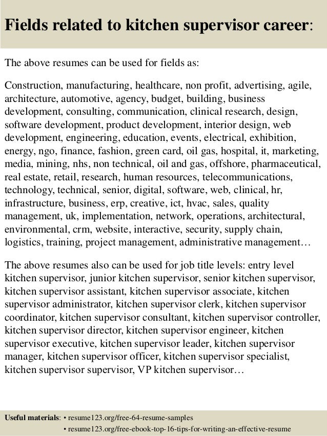 kitchen manager resume