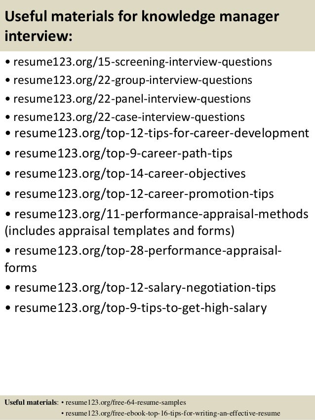 knowledge management resumes