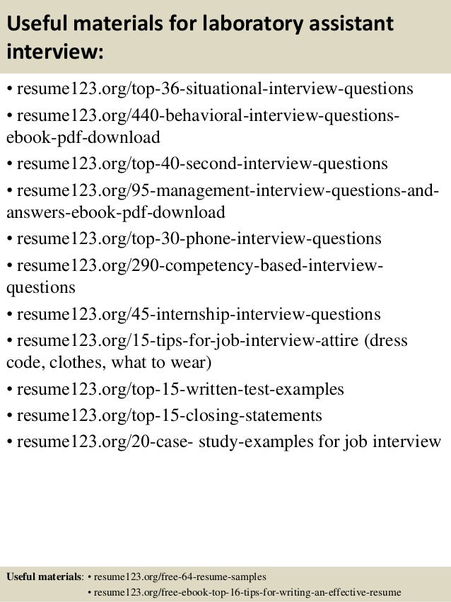 laboratory assistant job description