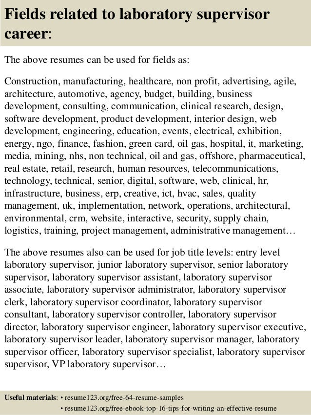 lab manager resume