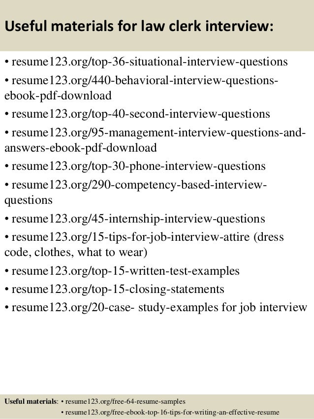 law clerk resumes