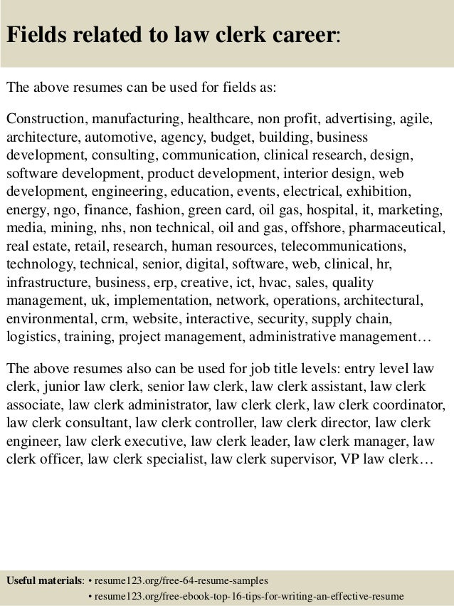 top 8 law clerk resume samples law clerk resume samples
