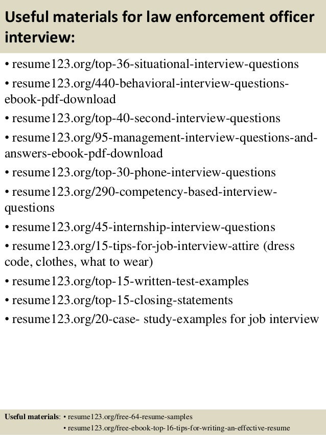 top 8 law enforcement officer resume samples law enforcement interview questions and answers