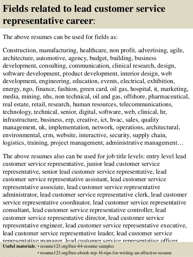 financial customer service representative resume