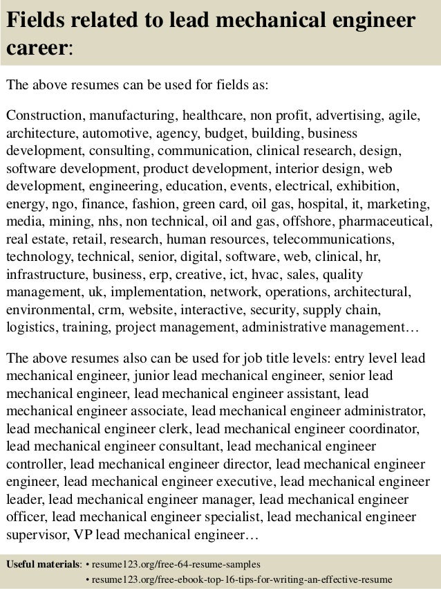 mechanical engineer resumes