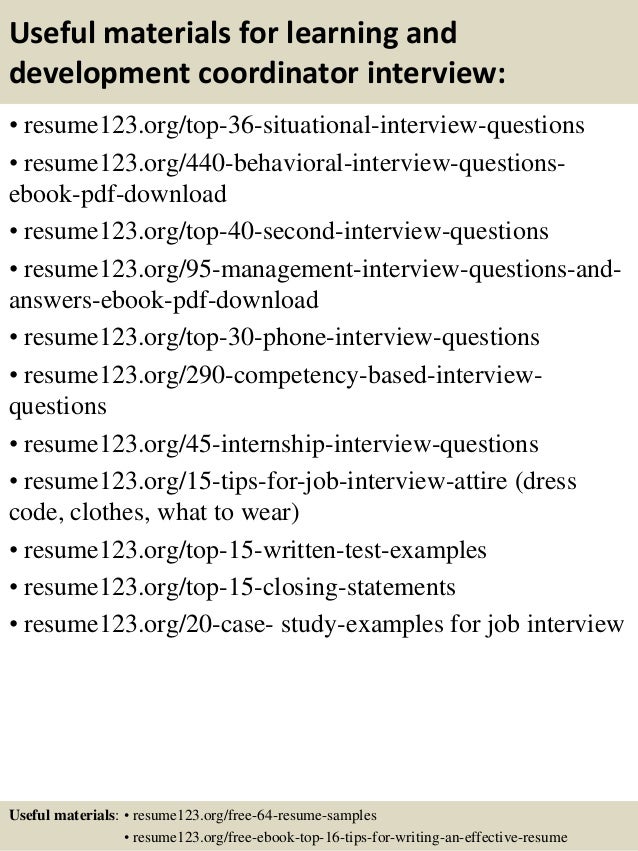learning and development resume samples