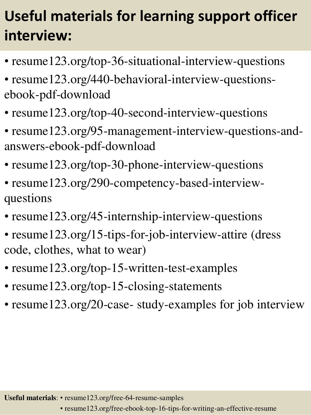 Top 8 Learning Support Officer Resume Samples