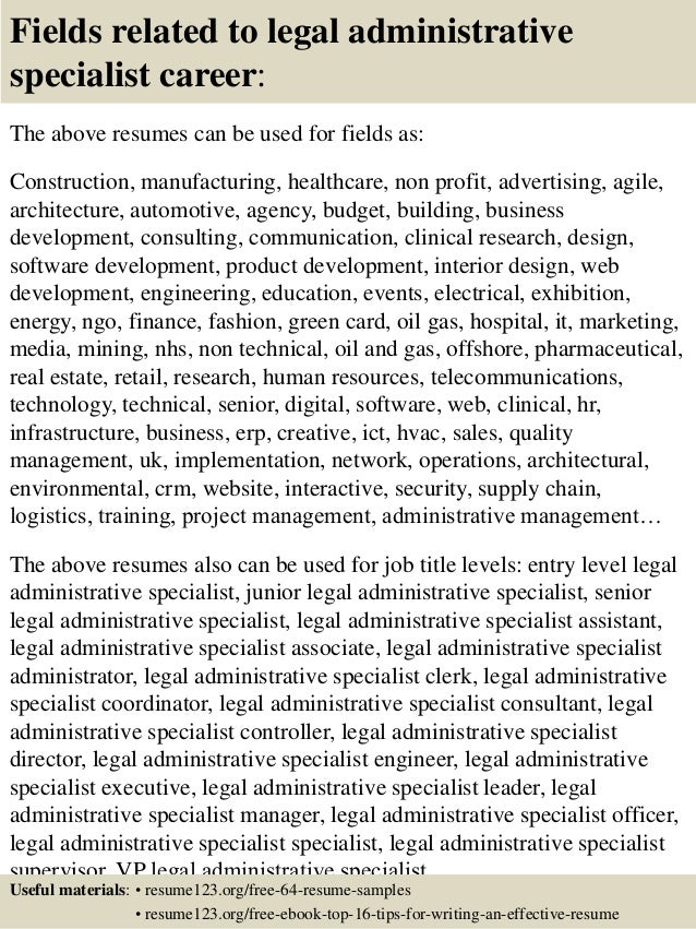administrative specialist resume