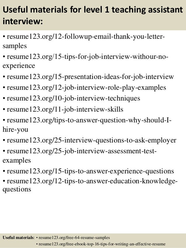 teaching assistant resumes