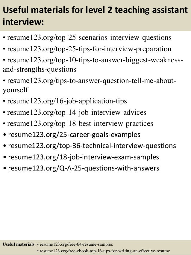 teaching assistant resumes