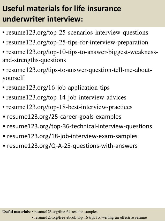 insurance underwriter resume sample