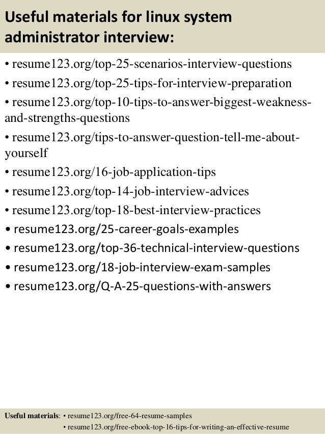 Linux system admin resume