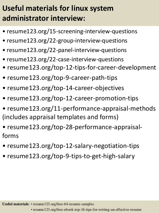 Linux admin resume format