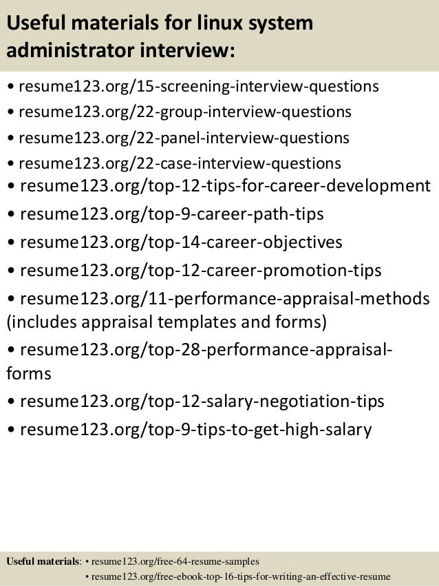 Resume headline for linux system administrator