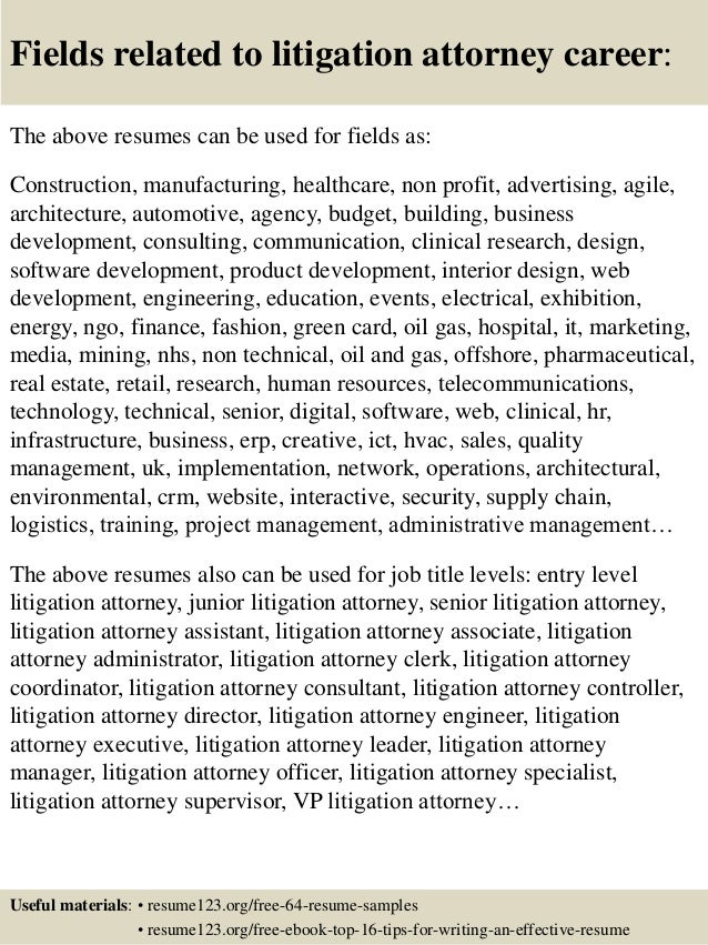 litigation attorney resume