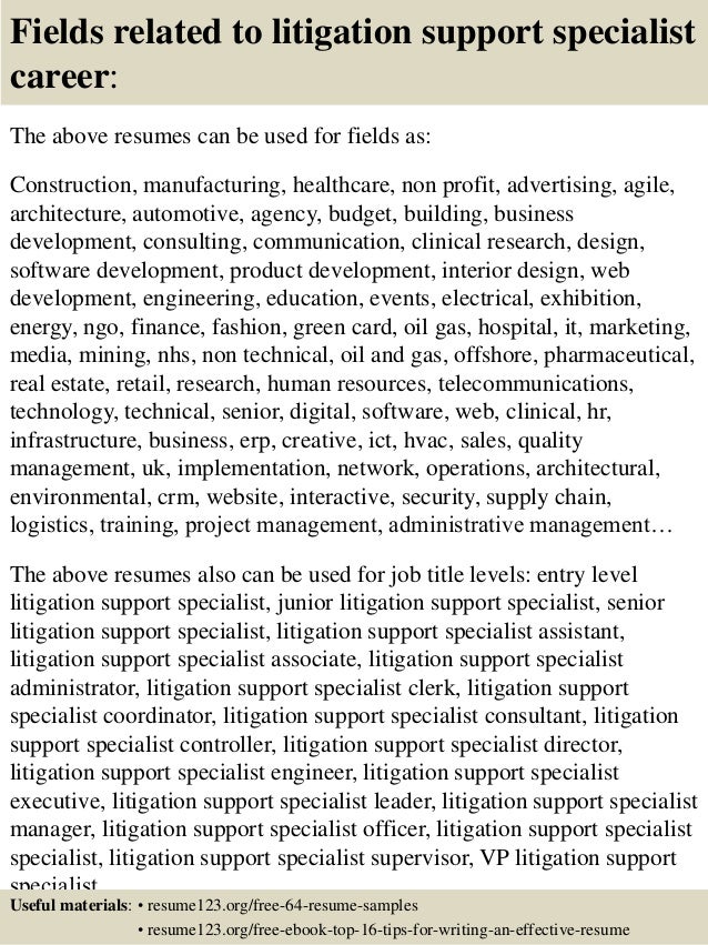 technical support specialist resumes