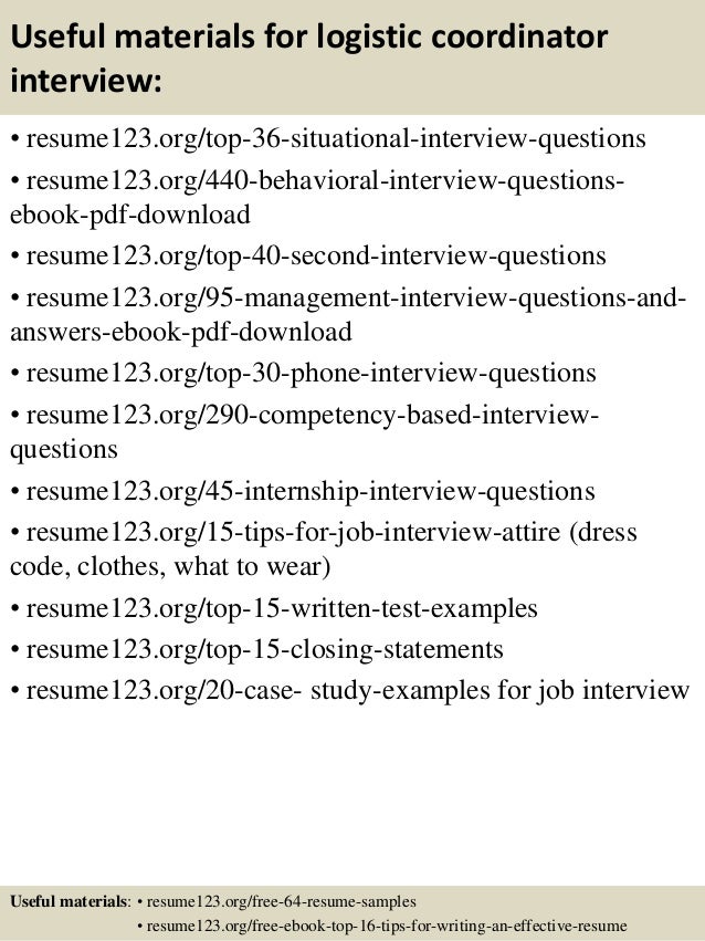 logistics resume examples