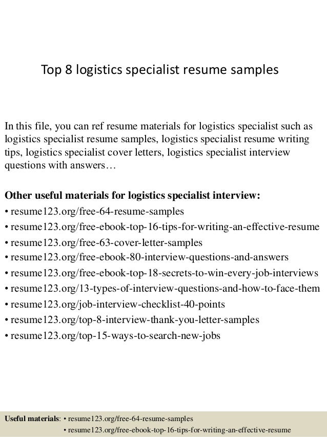 Logistic resume templates