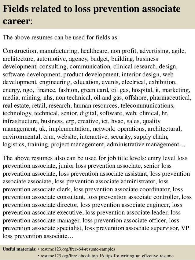 loss prevention resume cover letter samples