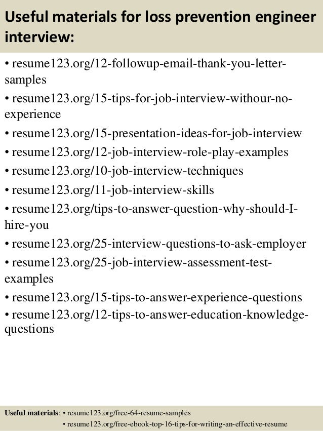 loss prevention resume