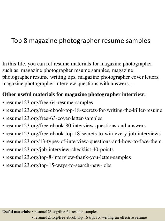 photographers resumes