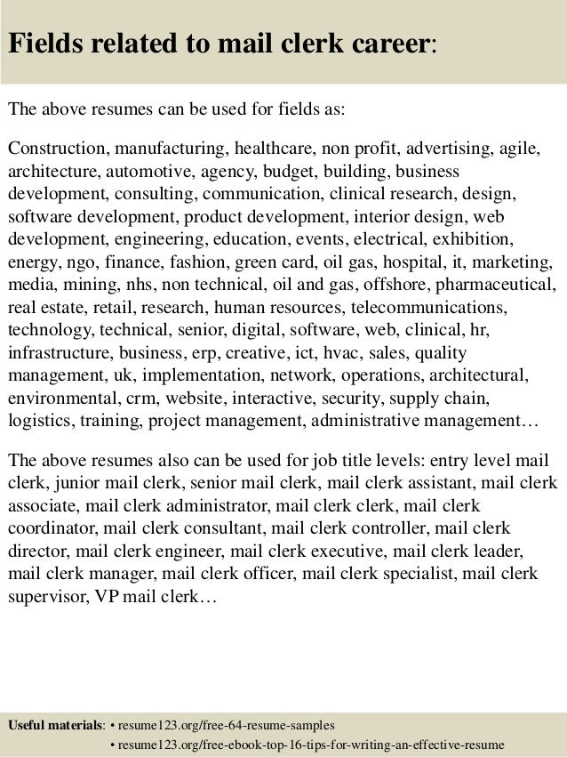 postal clerk resume sample