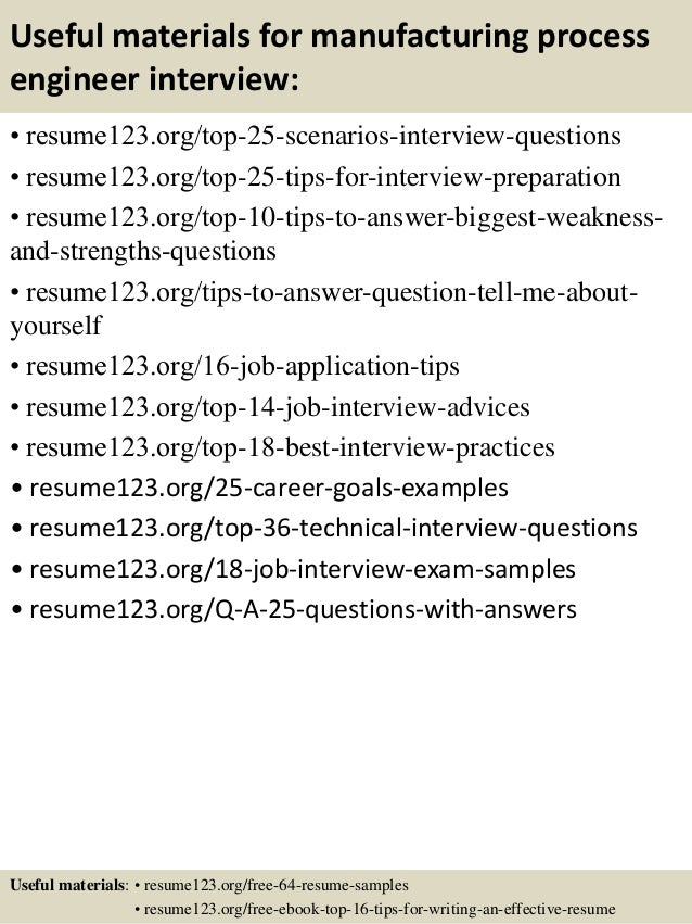 sample resume for process engineer
