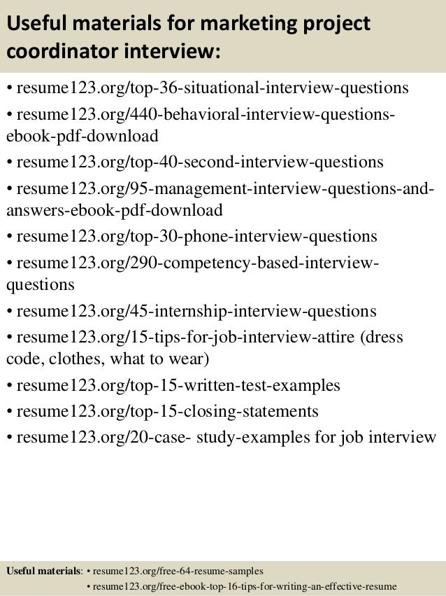 sample resume project coordinator