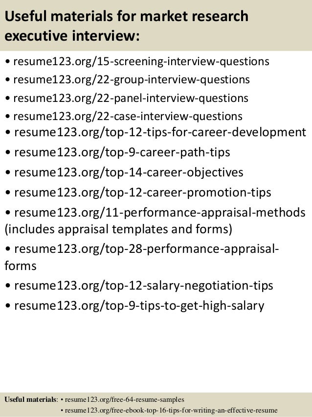 Sample resume for top executives