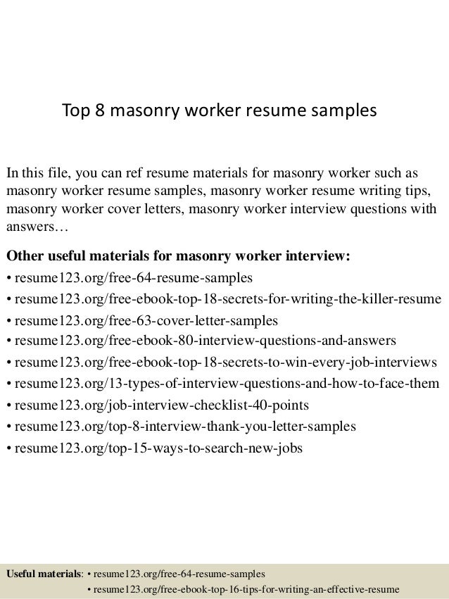 Masonry resume template