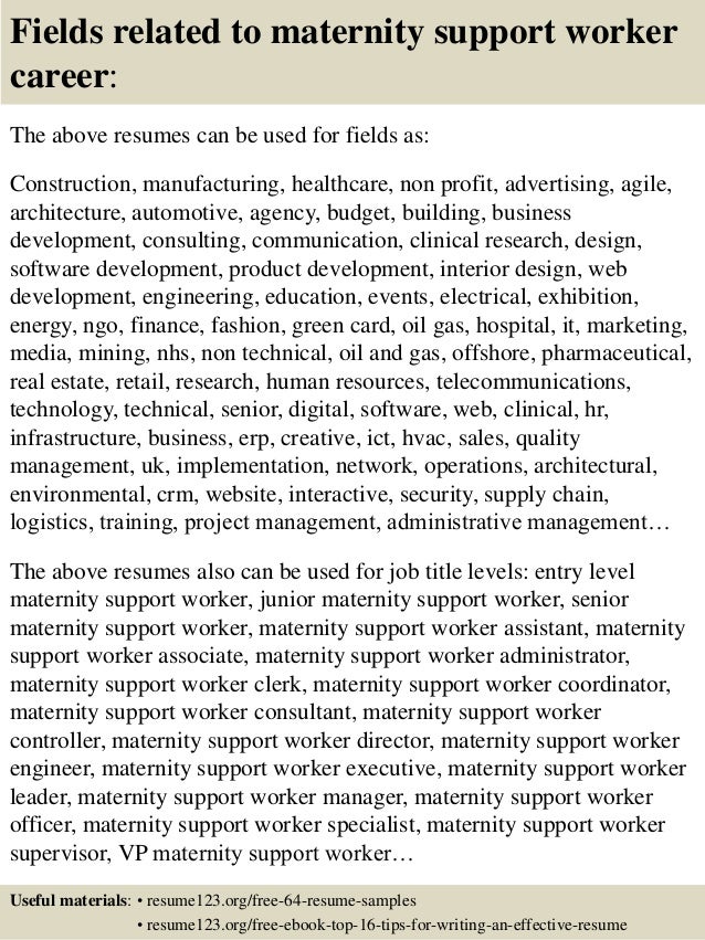 top 8 maternity support worker resume samples support worker resume