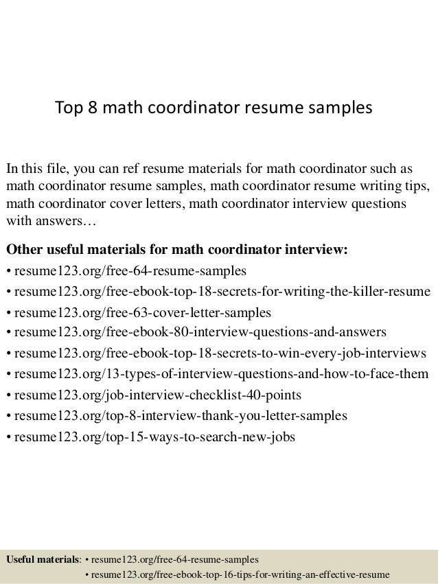 mathematics resumes