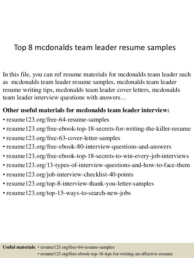 leadership resume templates
