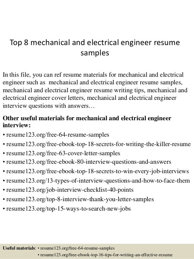 Electrical engineer resume sample