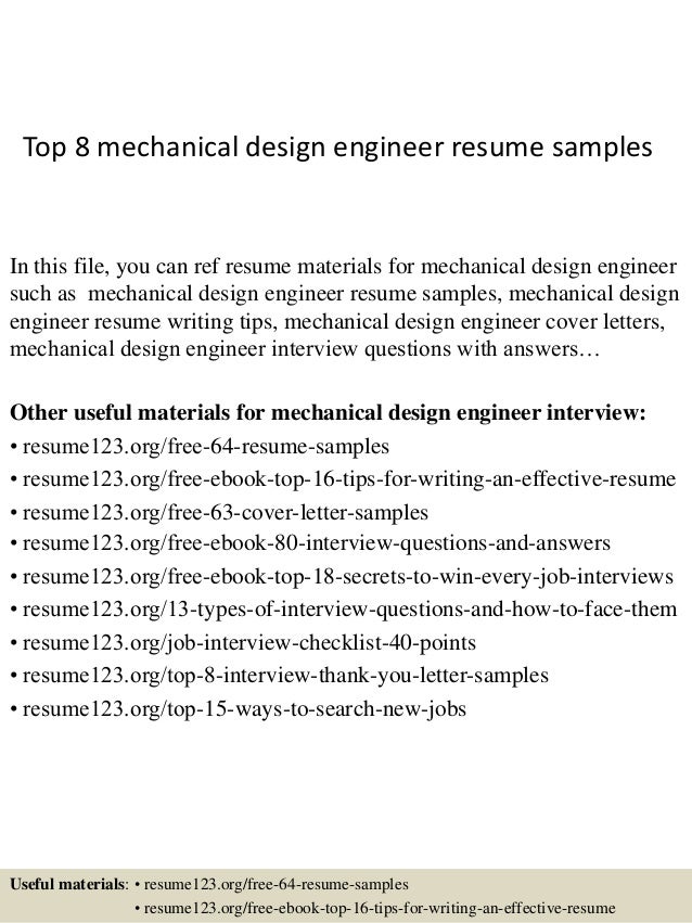 Sample resume for design engineer