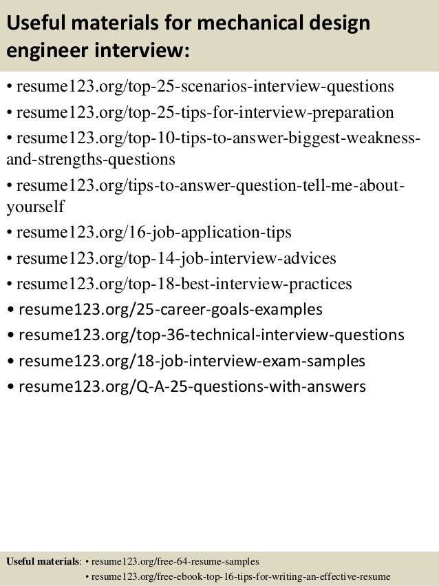 Sample resume for design engineer