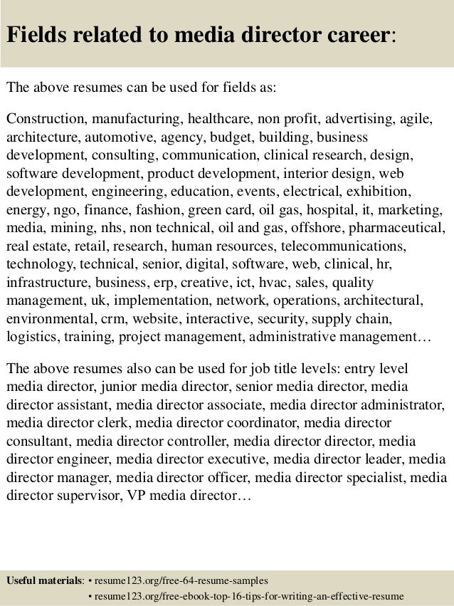 digital media director resume