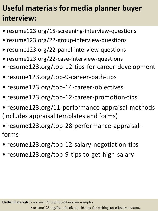media planner resumes