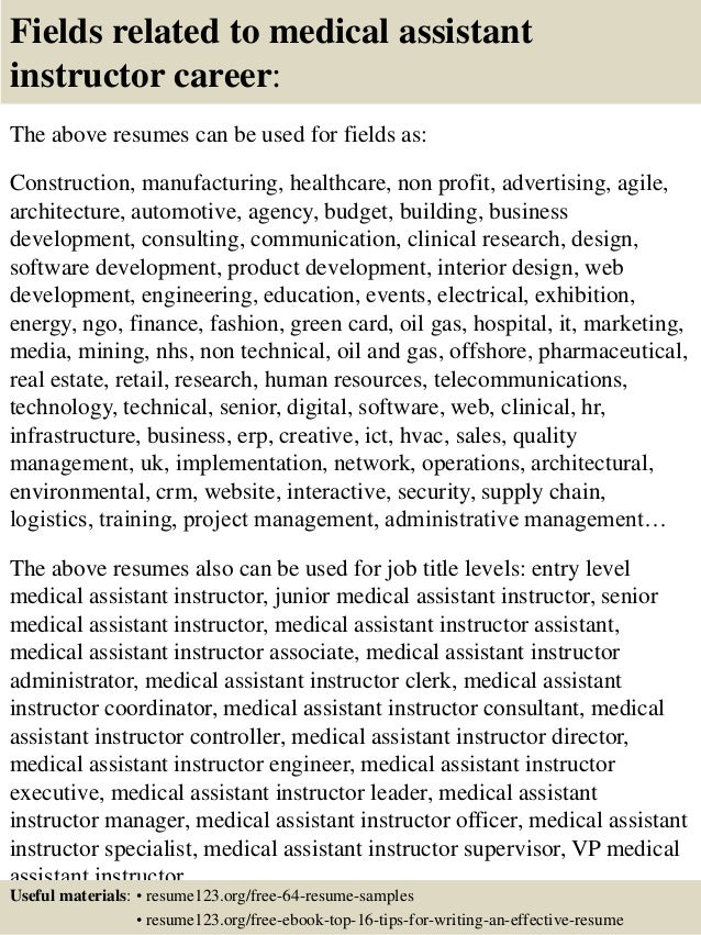 16 fields related to medical assistant instructor medical assistant instructor resume - Medical Assistant Instructor Resume 16 fields related to medical assistant instructor medical assistant instructor resume - Medical Assistant Instructor Resume