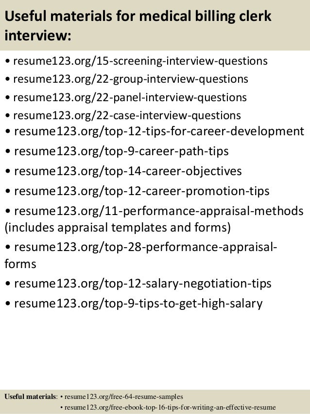 billing clerk resume